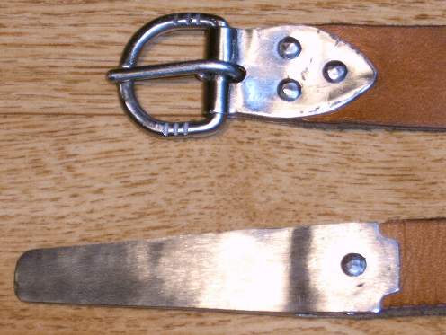 Gürtel Schnalle und Zunge draufsicht